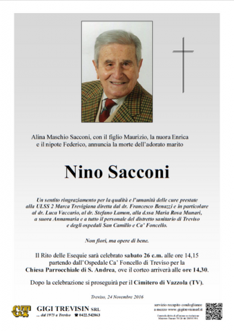 Necrologio Nino Sacconi